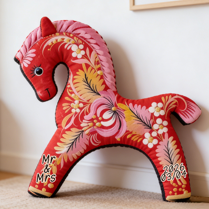 Personalized Graphic 3D Print Red Fairy Horse Cute Animal Decoration Pillow Floral for Equestrain Lovers