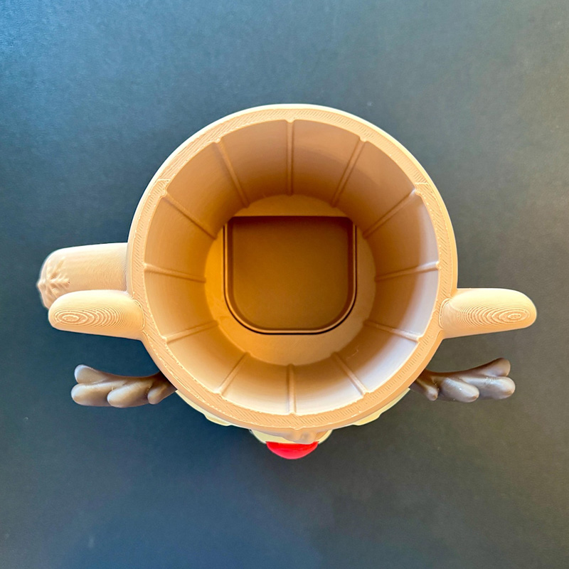 Reindeer Ice Cream Pint Holder 3D Printed with Spoon Slots & Snack Drawer