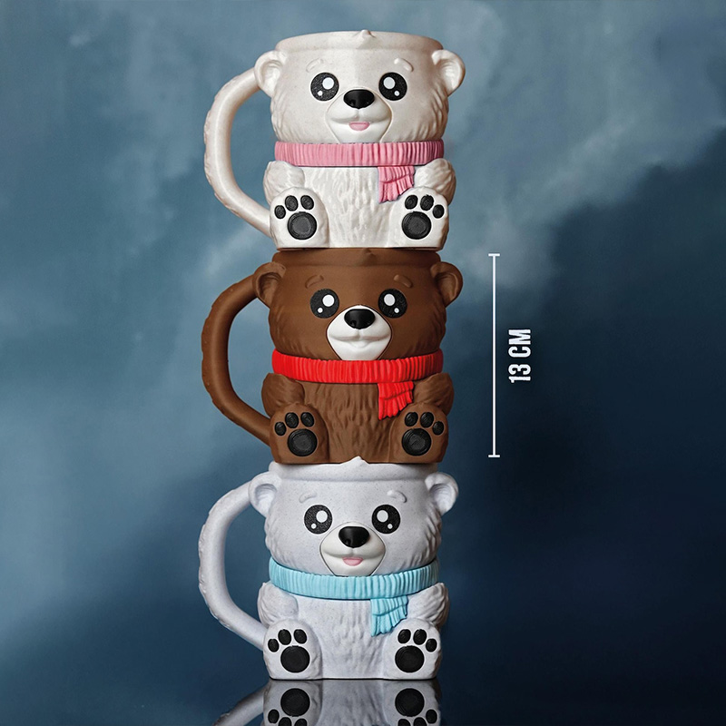 Polar Bear Ice Cream Pint Holder 3D Printed with Spoon Slots & Snack Drawer