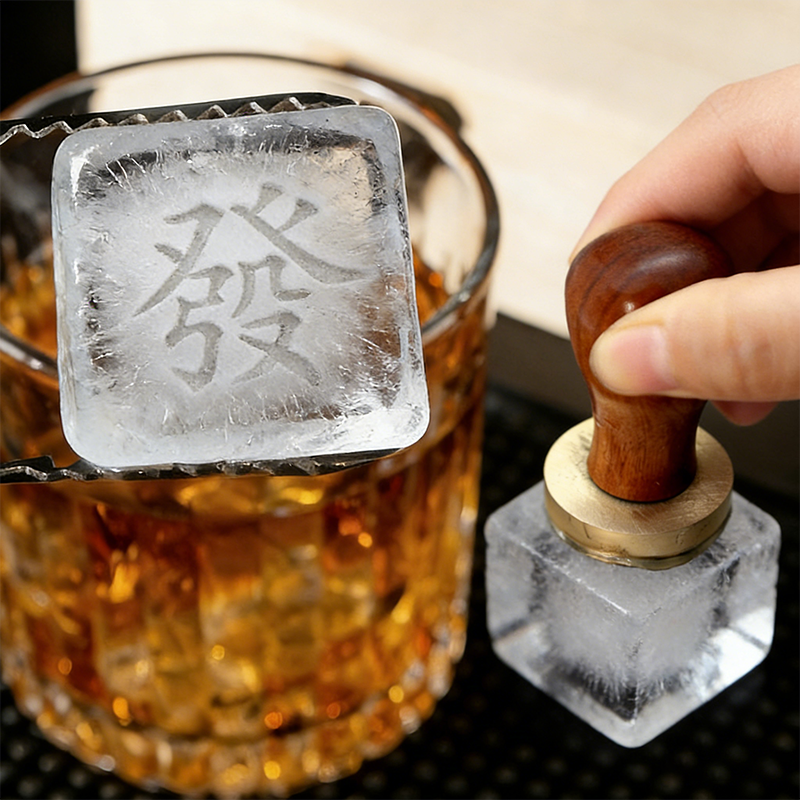 Personalized Copper Ice Cube Stamp Whiskey Stamp Ice Stamp Custom Bar Stamp Brass Mold for Ice  Business Logo Stamp Ice Stamp Custom