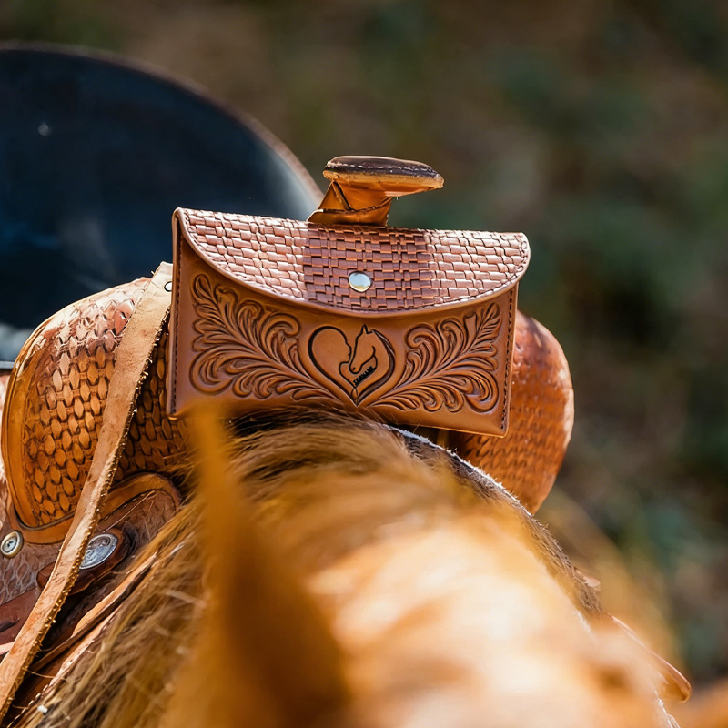 Personalized Saddle Pommel Bag Original Design Saddle Phone Holder Horse Tack Gift for Equestrain Lovers