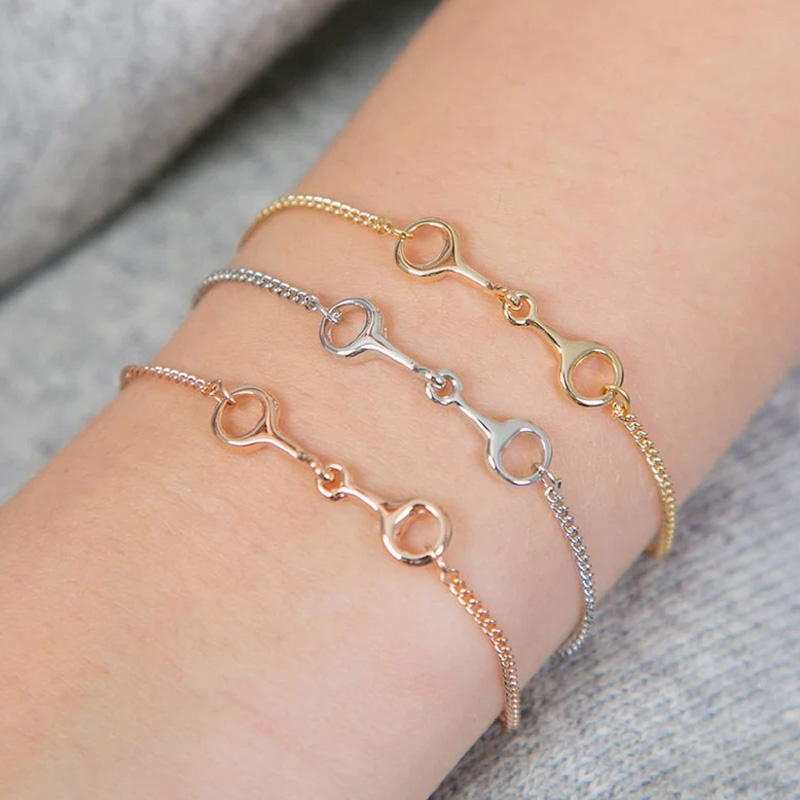 Personalized Engraving Snaffle Bit Bracelet Equestrian Horse Lover Jewelry Gift for Equestrain Lovers