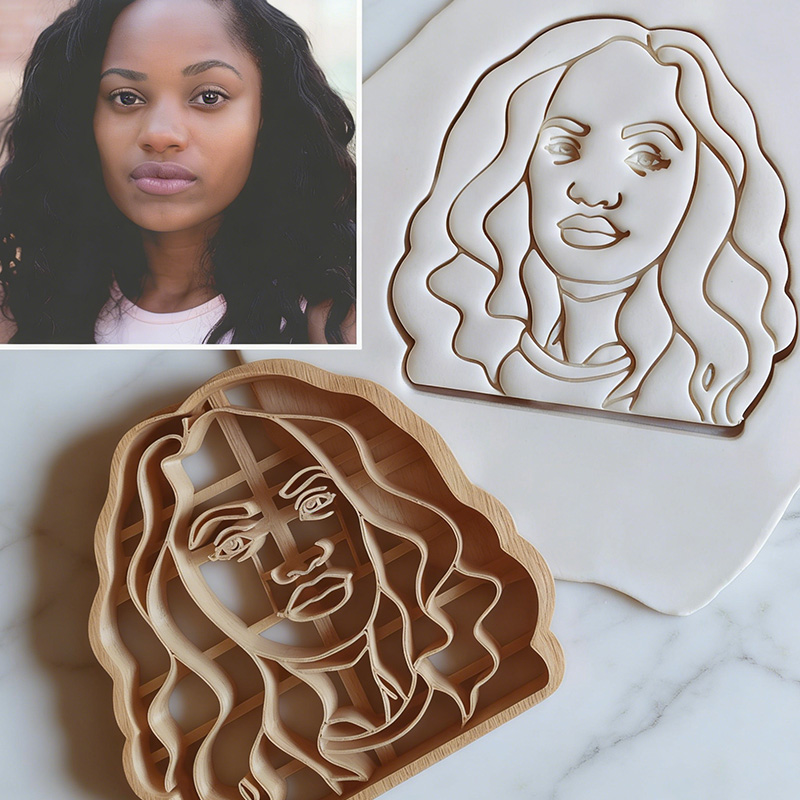 Personalized Photo Face Portrait Cookie Cutter Gift for Her Photo Face Gift Funny Cookie Cutter Gift Idea
