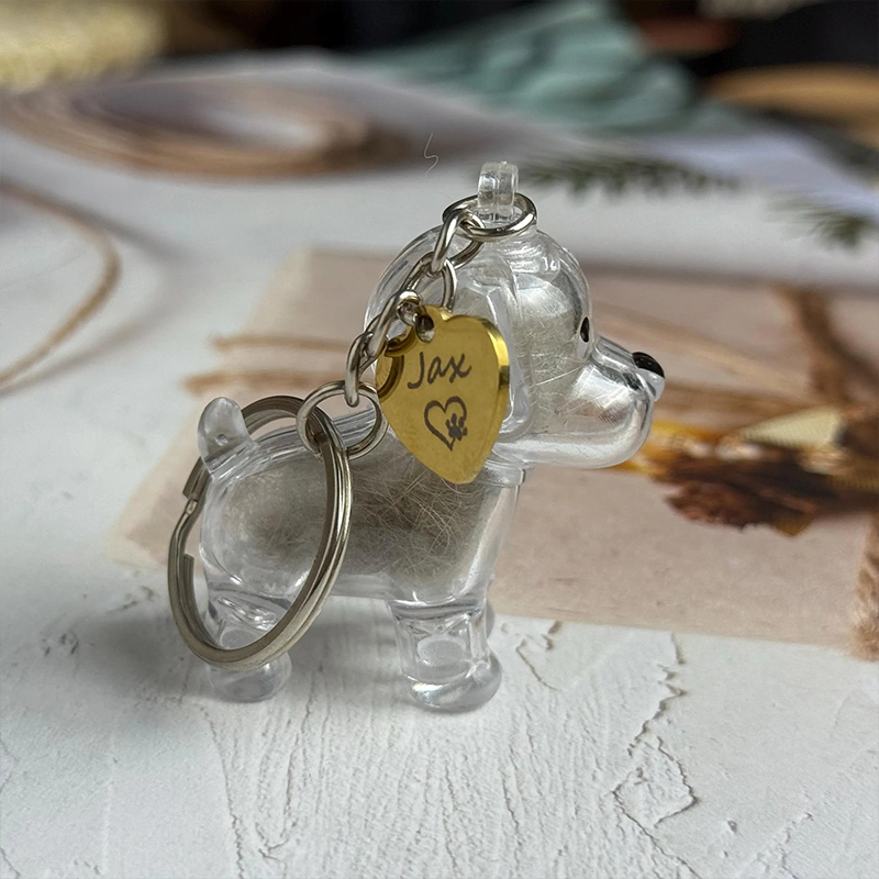 Personalized Pet Hair Keepsake Fur Storage Decoration Souvenir Keychain Pendant Pet Souvenir