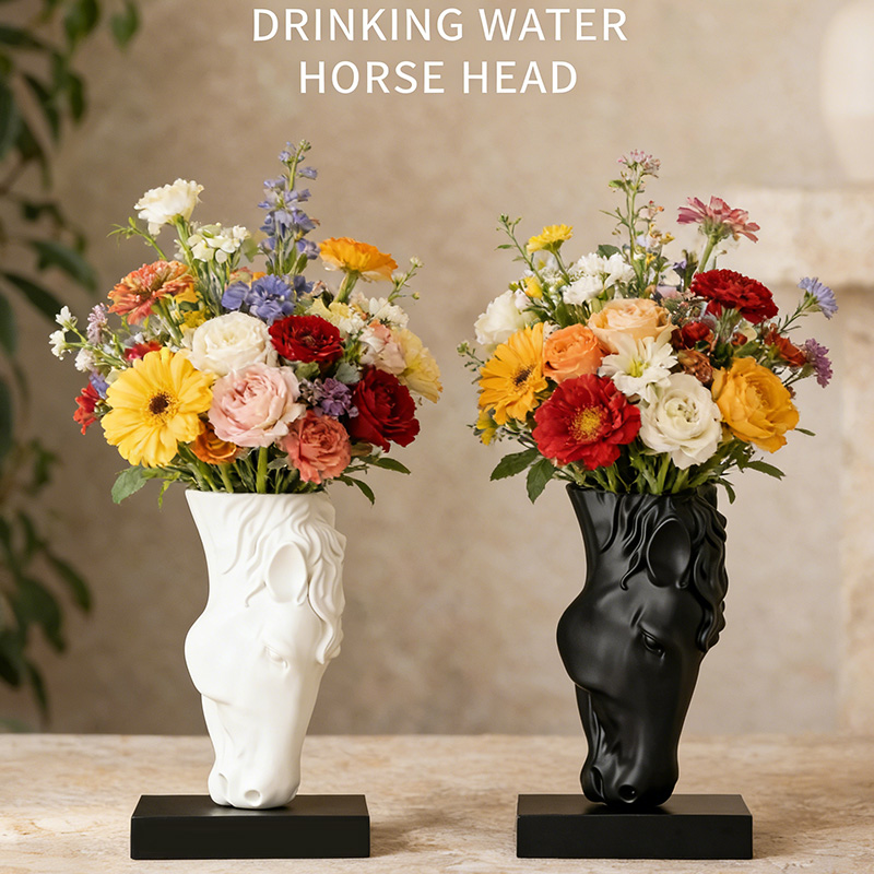 [Copy]Personalized Horse-Head Vase 3D-Printed Horse-Themed Vase for Equestrian Enthusiasts