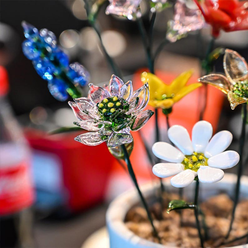 Personalized Glass Birthday Flowers Mother's Day Gifts Handcrafted Birth Flowers