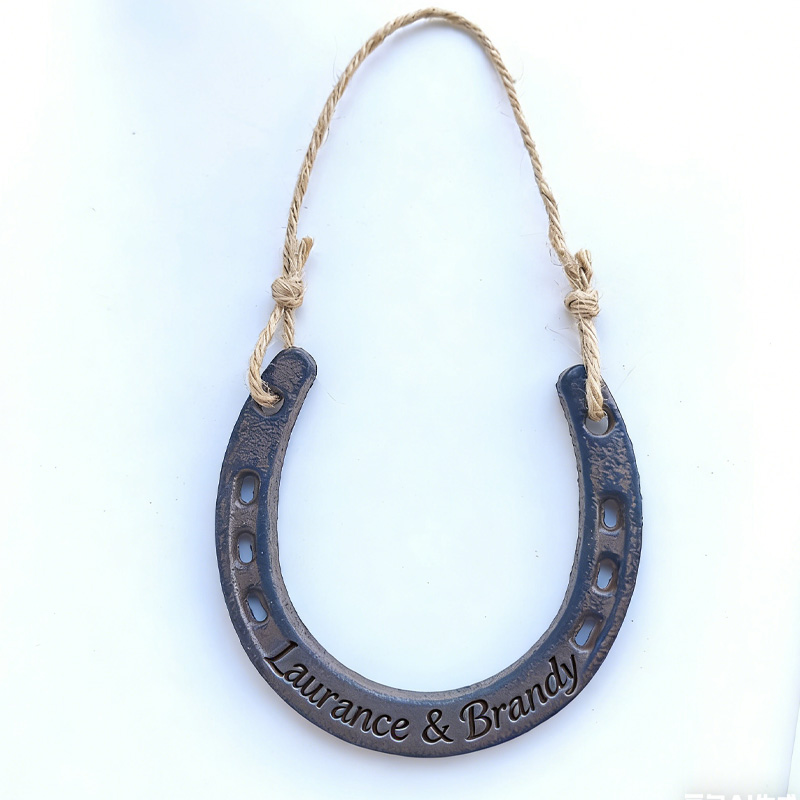 Personalized Cast Iron Decorative Horseshoe Decor Lucky Western Wall Hanging Anniversary Good Luck Charm New Home Gift Wall Decor for Equestrain Lovers