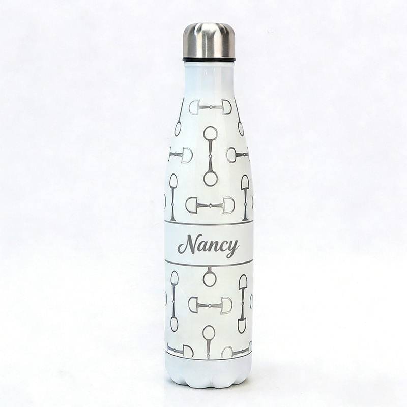 Personalized Snaffle Bits Show Jumping Horse Insulated Bottle Pony Owners Thermal Flask Water Bottle for Equestrain Lovers
