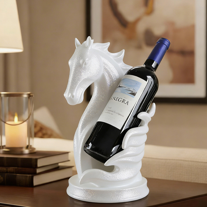 Personalized 3D Printed Horse Shape Wine Rack Bottle Holder Animal Statue Wine Display for Home Bar Unique Home Decor for Equestrain Lovers