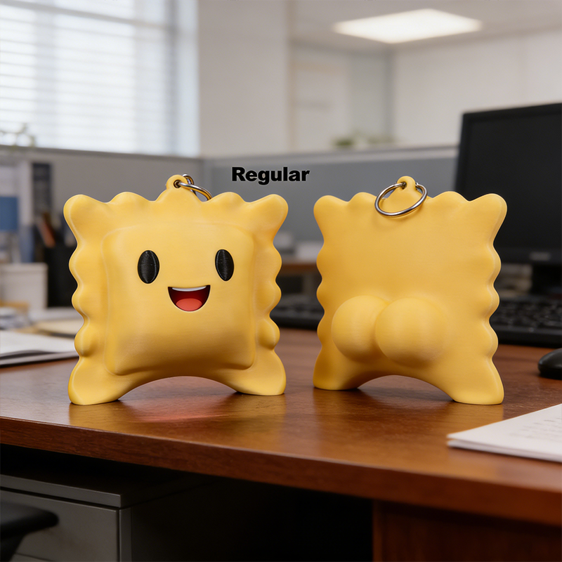 Personalized 3D Printed Cute Ravioli Guy with Butt Cheeks Small Perky-Bottomed Italian Dumpling Keychain Funny Keychain Gift For Her Him