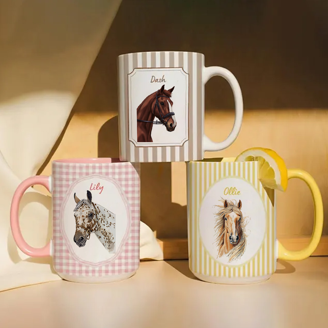 Personalized Horse Photo Mug Custom Pet Cup Gift for Horse Riding Equestrian Lovers