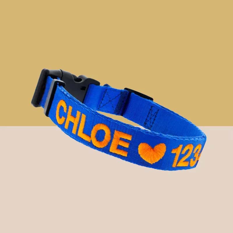 Personalized Dog Lover Dog Name Embroidered Dog Collar