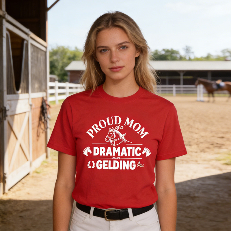 Personalized Funny Horse Shirt Cowgirl Western Rodeo Riding Shirt Horse Trainer Dramatic Gelding Gift for Equestrian Lovers
