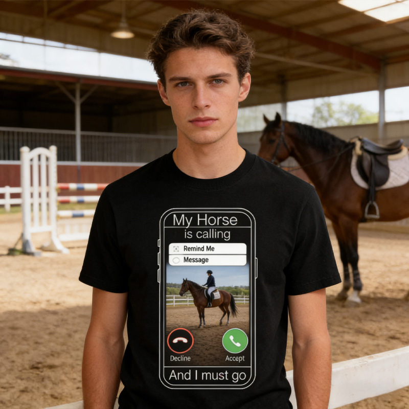Personalized Funny My Horse is Calling Shirt Cowgirl Western Rodeo Riding Shirt Horse Trainer Dramatic Gelding Gift for Equestrian Lovers