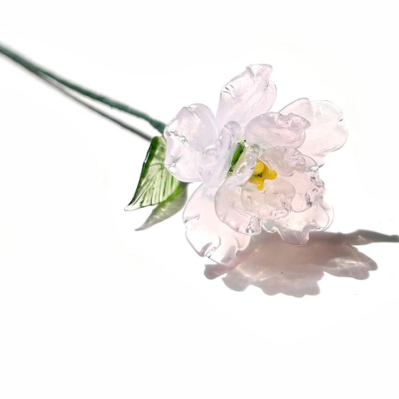 Personalized Glass Birth Month Flower Birth Flower Gift Hand Blown Spring Flower Glass Flower Bouquet Valentine's Day Gift For Her Home Decor