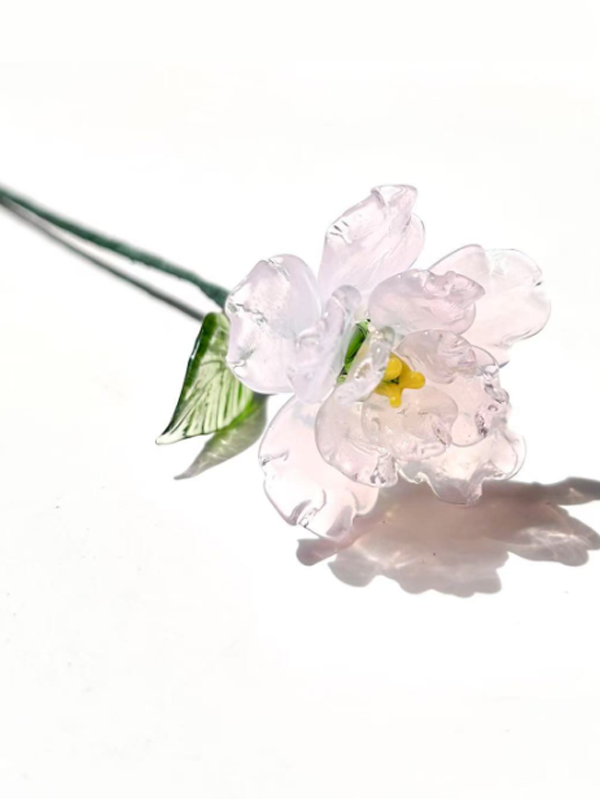 Personalized Glass Birth Month Flower Birth Flower Gift Hand Blown Spring Flower Glass Flower Bouquet Valentine's Day Gift For Her Home Decor-2