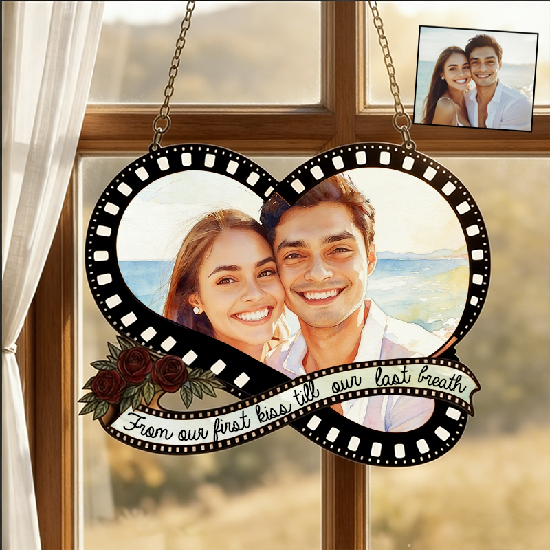 Personalized Couple Photo Film Suncatcher Custom Window Decor Anniversary Gift Valentines Day Gift