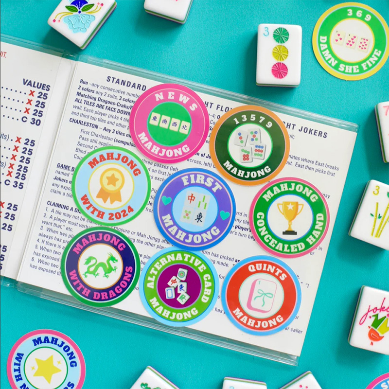 Personalized Mahjong Merit Stickers (18 options - Sold Individually) for Mahiong Lover