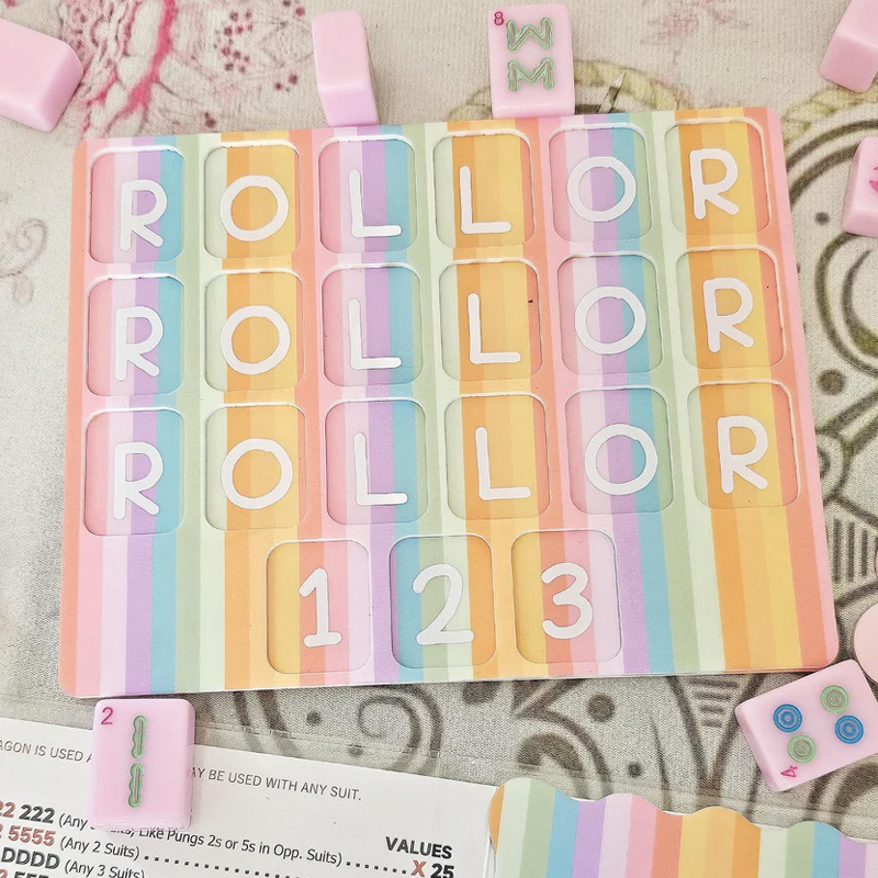 The Classic Sorbet Stripe Acrylic Solo Mahjong Board Marbled 