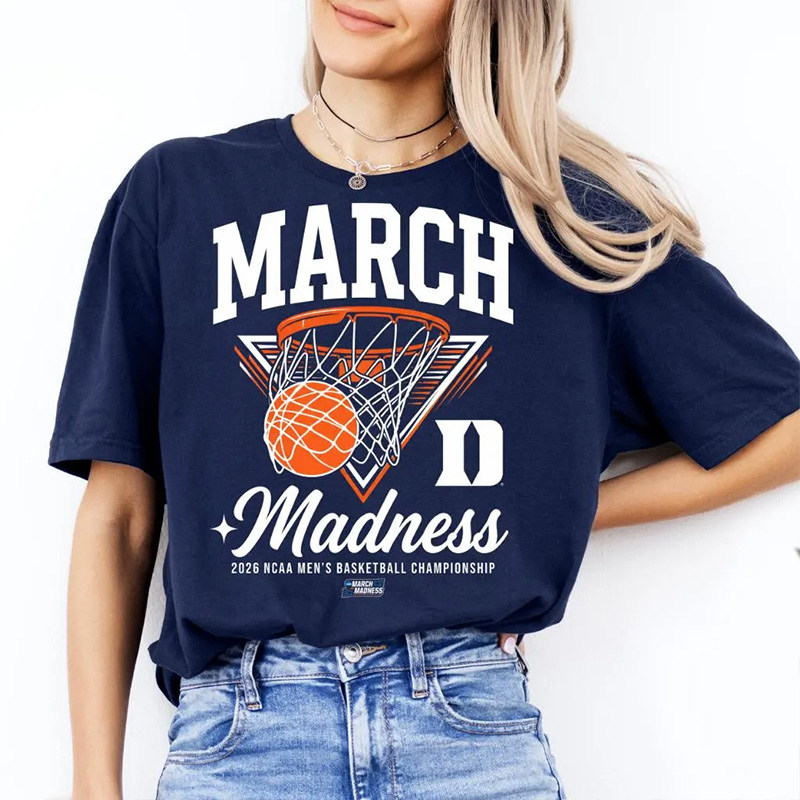 Duke Basketball - 2026 March Madness Basketball - NCAA T-Shirt, Duke Blue Devils Fan Gift, College Basketball Tournament Graphic Tee
