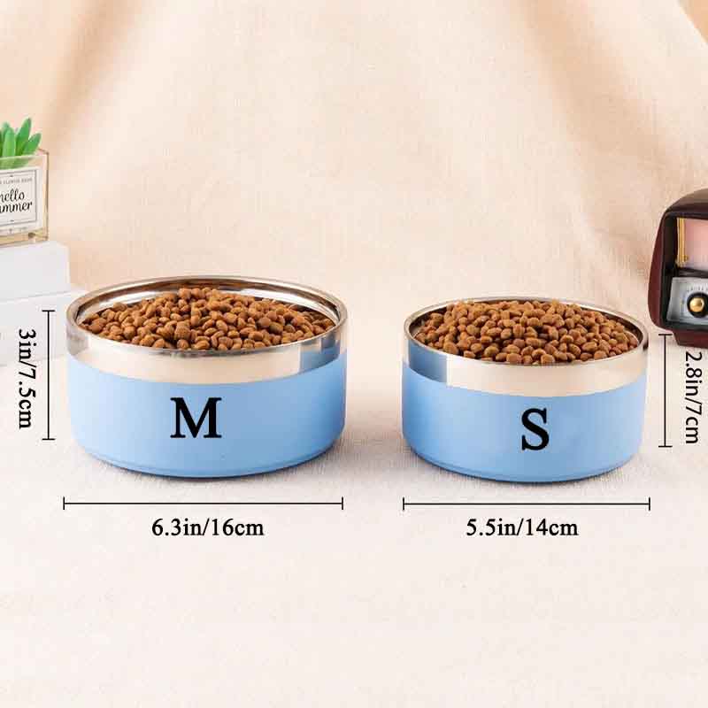 Personalized Pet Lover Stainless Steel Pet Bowl with Name Cute Paw Pet Bowl