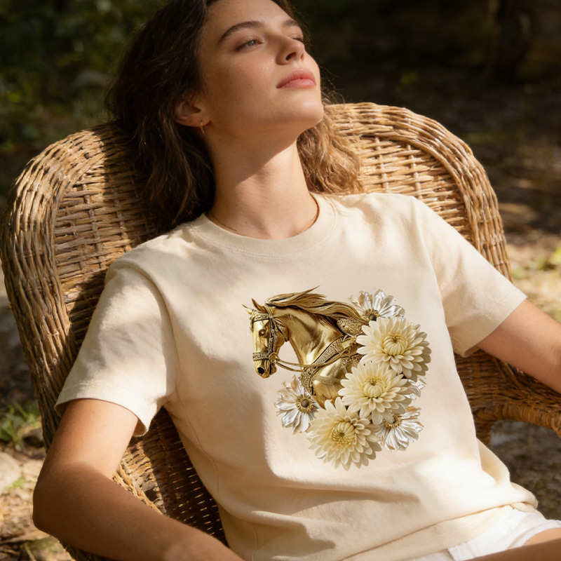 Personalized Birth Month Flower Floral Horse T-Shirt Western Shirt Boho Nature Lover Animal Lover Gift for Equestrain Lovers