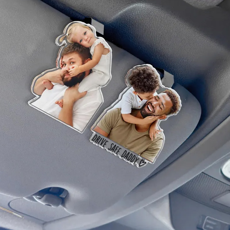 Personalized Custom Photo Picture Memory Keepsake Unique Family Gift Cute Decorative Accessory for Vehicle Personalized Car Visor Clip