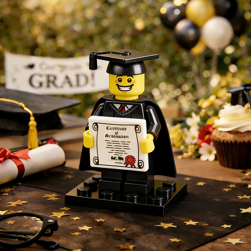 Graduation Bricks Graduate Minifigure Brick Figures Congratulations Grad Gift for Kids
