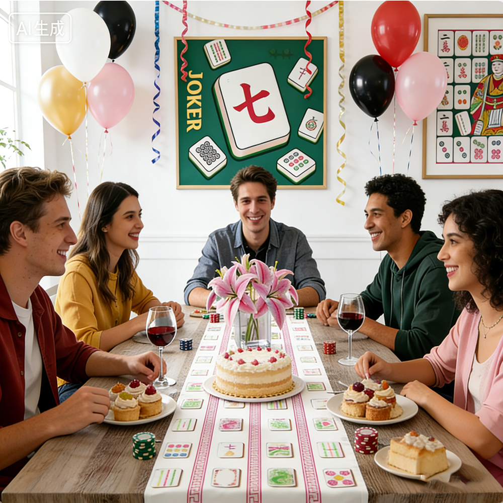 Mahjong Table Runner Mahjong Party Table Cover Game Night Mat Mahjong Gift and Decor for Mahj or Mah Jongg Lovers