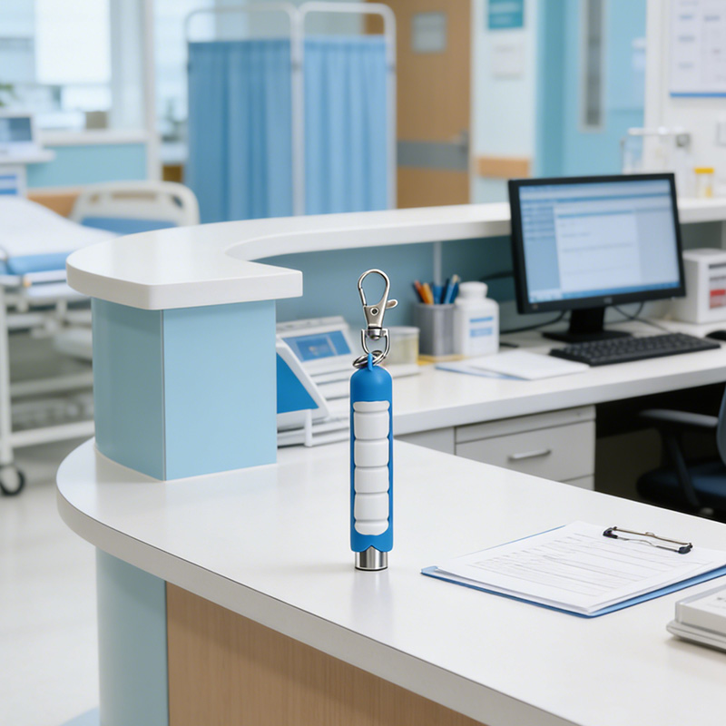 Novelty External Catheter Pen Light Keychain – Funny Light Keychain for Nurse Gift, Medical Humor Accessory