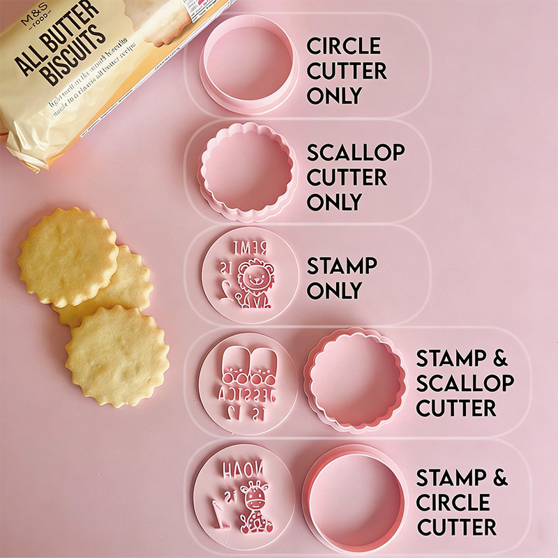 Personalized M&S Cookie Cutter Fondant Stamp Embosser Custom Biscuits Cupcake Topper M and S Birthday Baby Shower