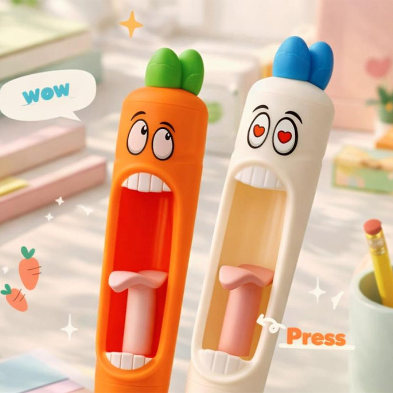 Kids Easter Basket Stuffer Funny Carrot Pen Black 0.5mm Easter Carrot Pen Easter Basket Filler Party favors for Boys Girls Easter Gifts
