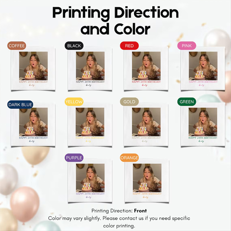 Personalized Cocktail Napkins for Birthday Party Decor Happy Birthday Napkins For All Ages Custom Photo Napkins with Text