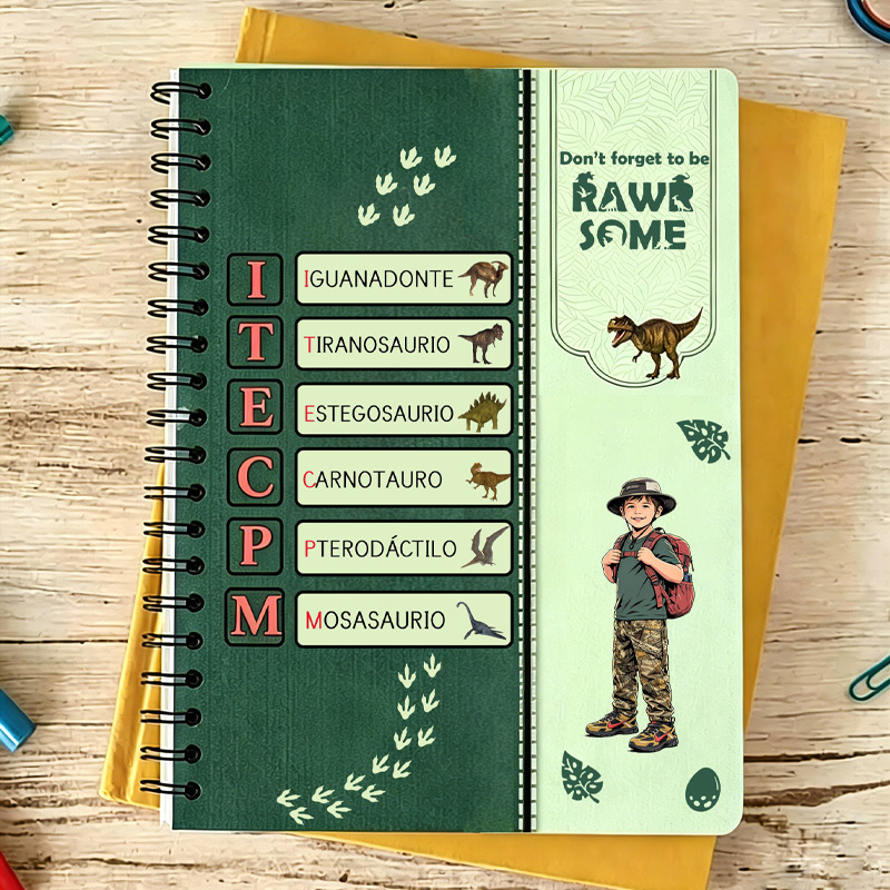 Personalized Cowboy Dinosaur Rawr Some Alphabet Name Western Adventure Kids Back To School Journal Notebook