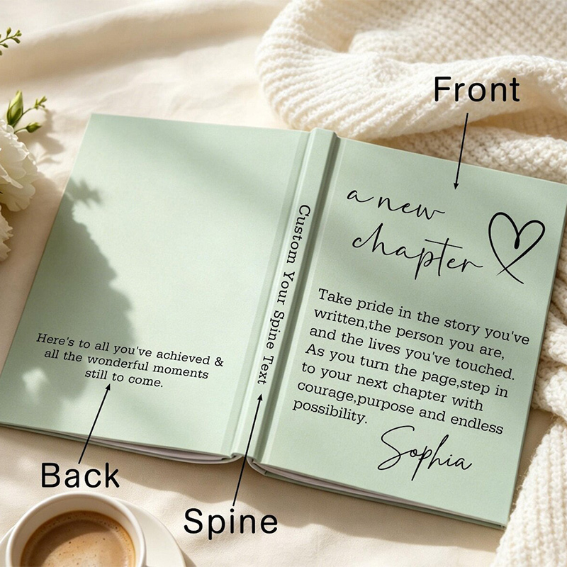 Personalized A Next Chapter Journal With Name Hardcover Notebook Encouragement Gift for Women Retirement Gift Coworker Gifts 