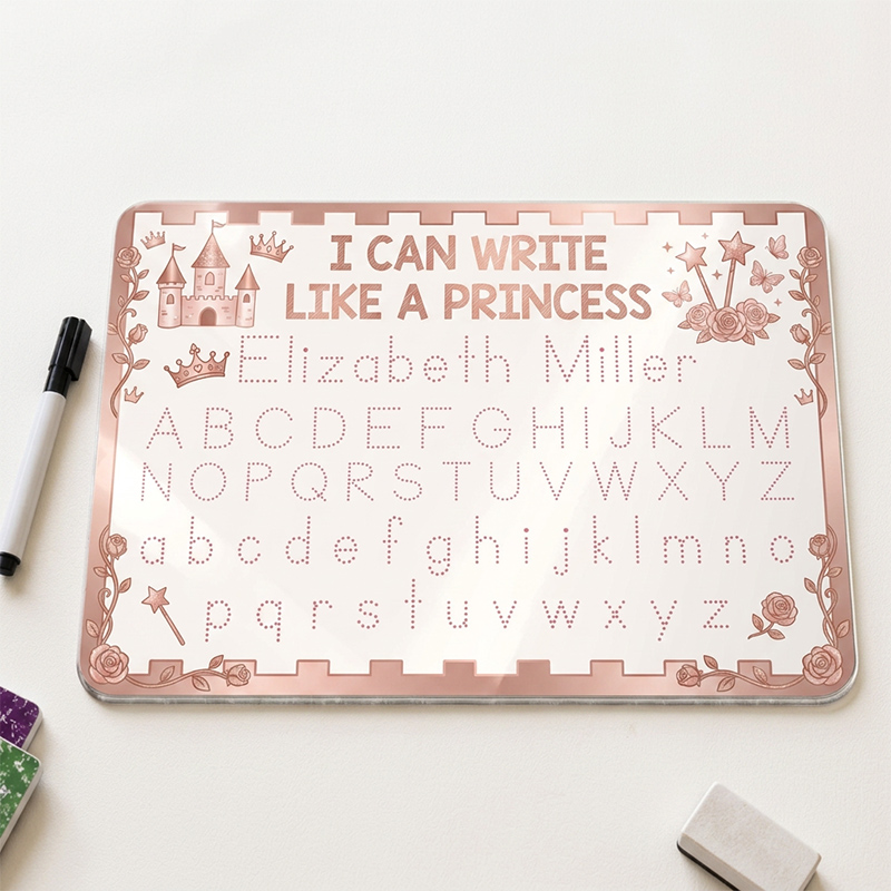 Personalized Cartoon Animal Princess Magical Horse Name Tracing Board Custom Handwriting Practice for Kids Back to School Birthday Gift