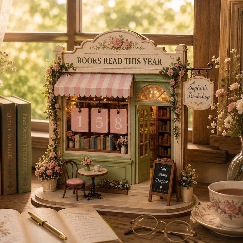 Personalized Books Read This Year Counter Vintage Book Read Tracker Floral Book Lover Gift