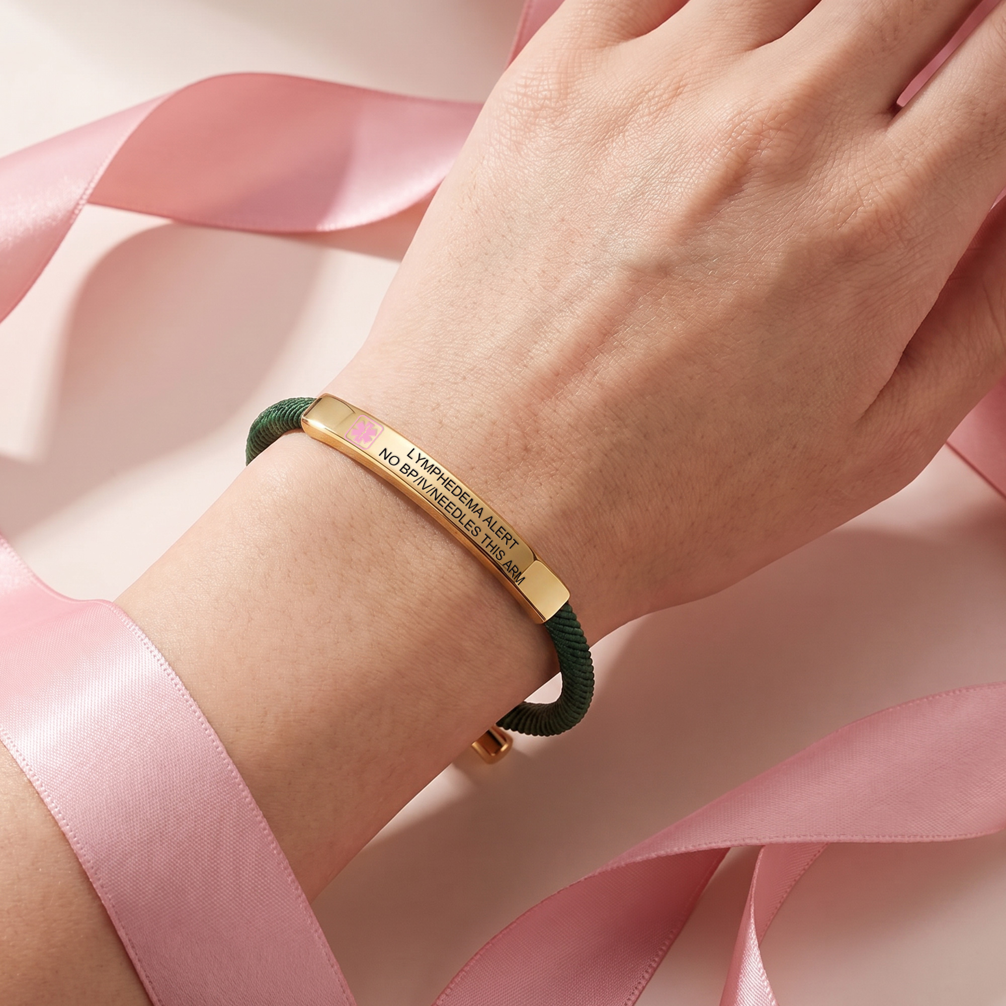Personalized Medical Alert Bracelet Custom Engraved Name Allergy Condition Emergency ID Adjustable Rope Band