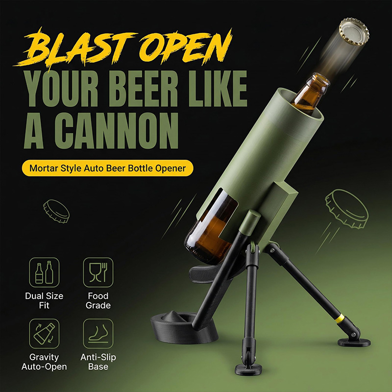 2026 New Bottle Cap Launcher Mortar Bottle Opener Novelty Shooting Bottles Openers for Bar Party Game Gift