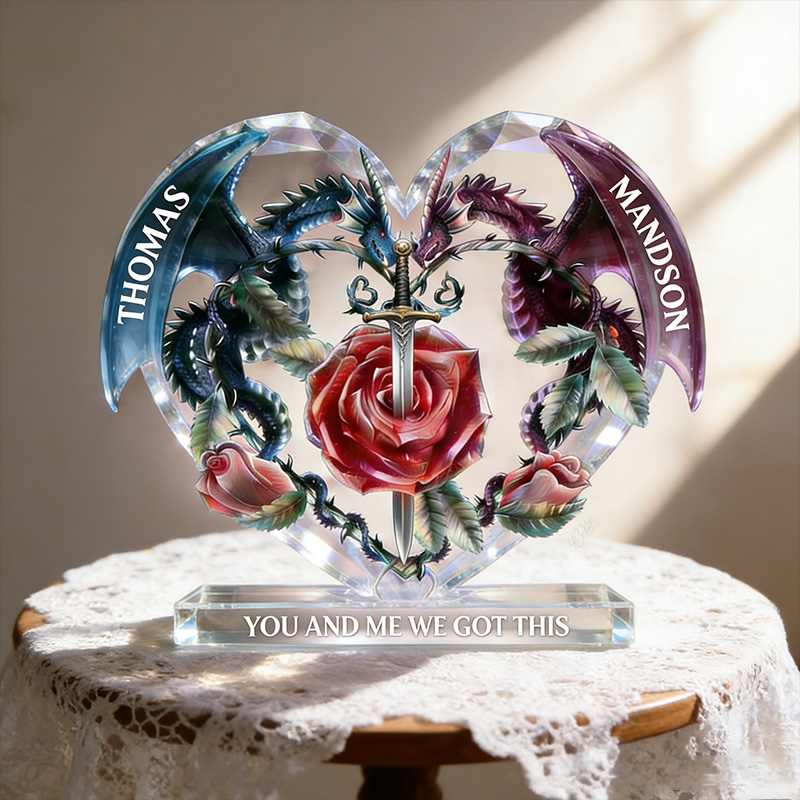 Personalized Retro Dragon Couple Plaque Couple Gift Home Decoration Anniversary Gift for Couple