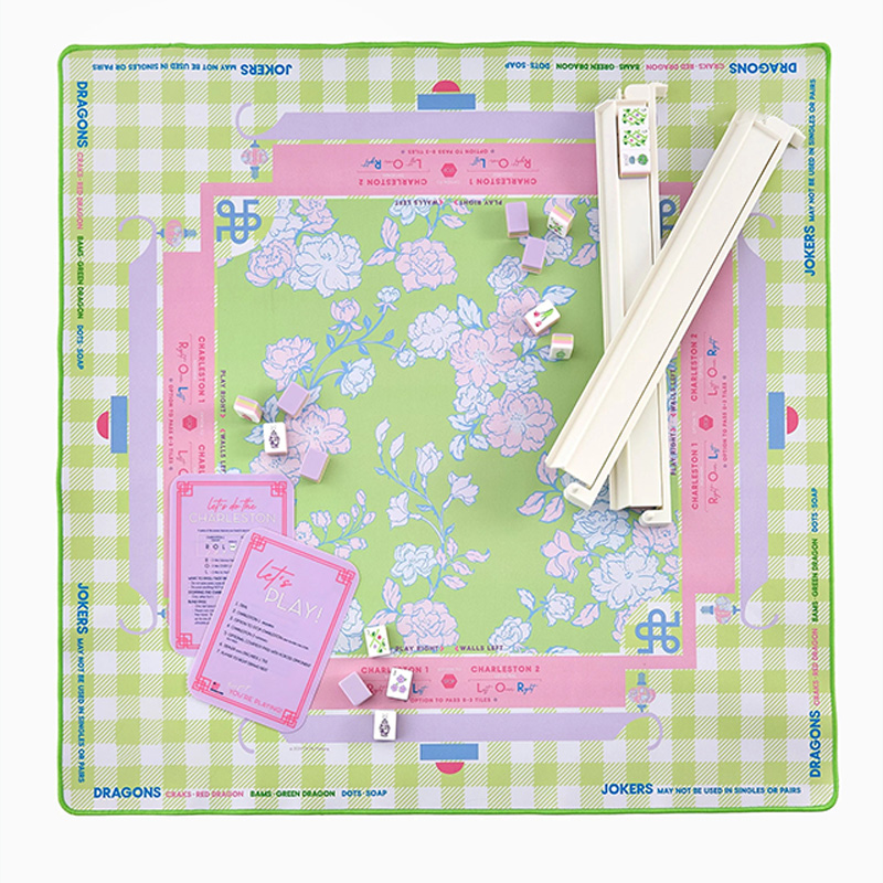 Personalized Mahjong Mat Tiger and Moon Custom Monogram Gift for Mahjong Enthusiasts