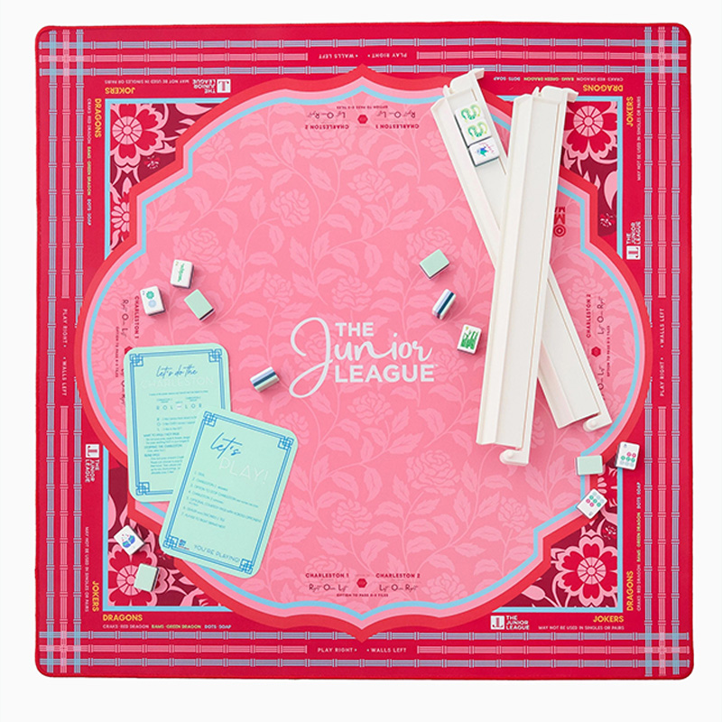 Personalized Mahjong Mat Tiger and Moon Custom Monogram Gift for Mahjong Enthusiasts