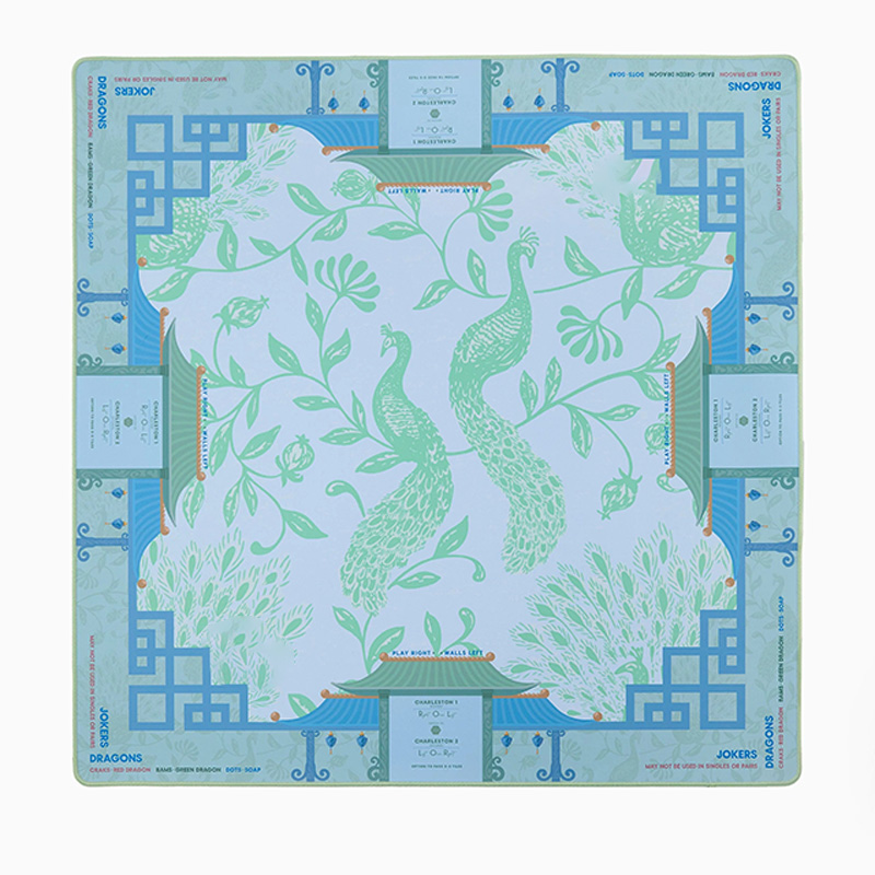 Personalized Mahjong Mat Tiger and Moon Custom Monogram Gift for Mahjong Enthusiasts