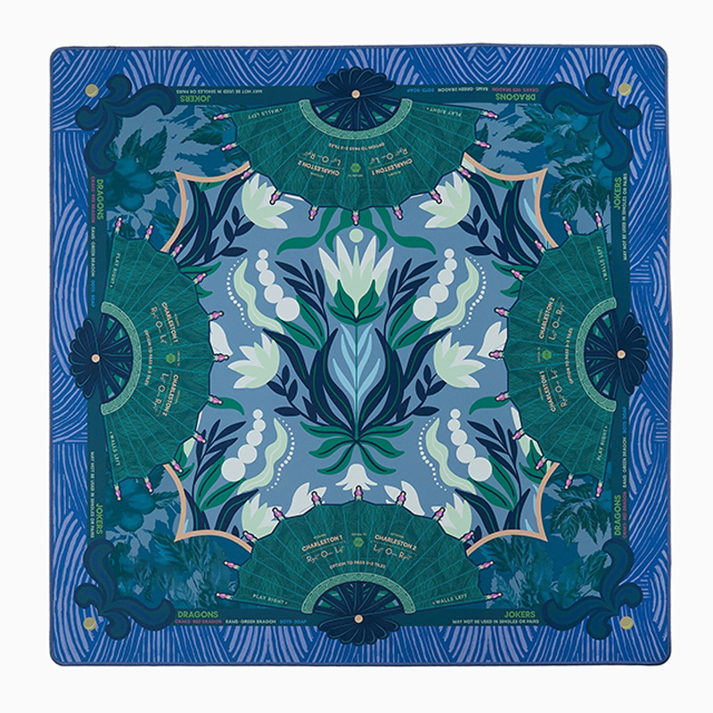 Personalized Mahjong Mat Tiger and Moon Custom Monogram Gift for Mahjong Enthusiasts