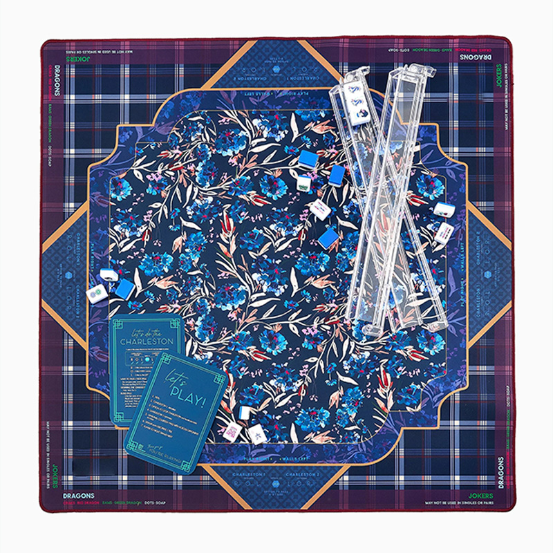 Personalized Mahjong Mat Tiger and Moon Custom Monogram Gift for Mahjong Enthusiasts