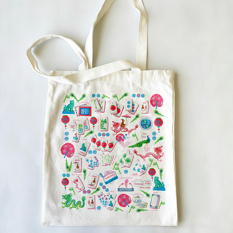 Personalized Mahjong Themed Tote Bag Pouch Set Tote Bag For Mahjong Fans Gift