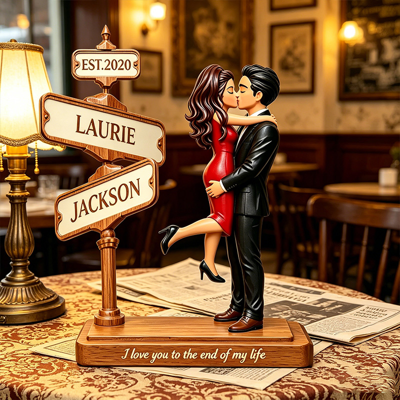 Personalized Couple Street Sign Design Plaque Valentine's Day Gift for Couple with Name Road Sign Gift