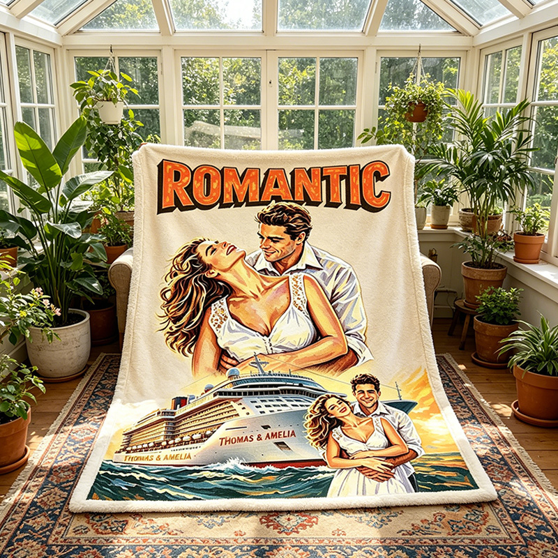 Personalized Couple Throw Blanket with Names Custom Couple Photo Poster Blanket Valentine Gift Gift for Husband Gift For Wife