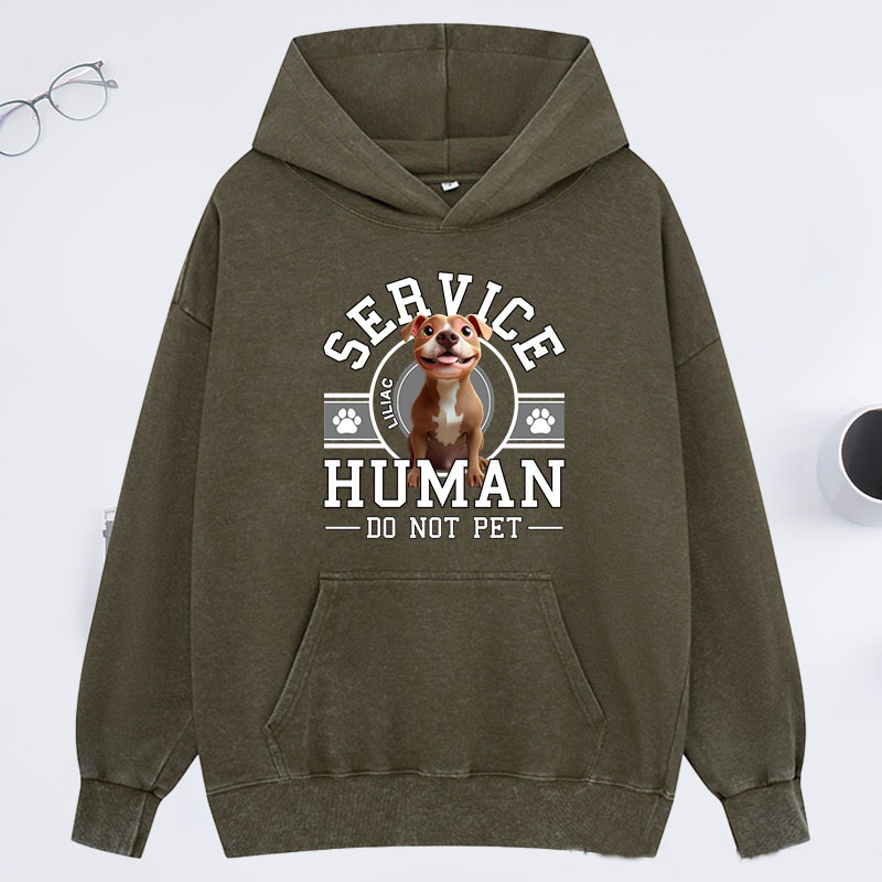 Personalized Dog Lover Service Human Cartoon Classic Washed Hoodies