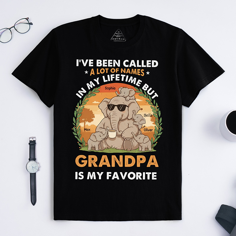 Personalized I've Been Called A Lot of Names In My Lifetime But Grandpa is My Favorite Shirt Custom Dad T Shirt Fathers Day Birthday Gift for Him
